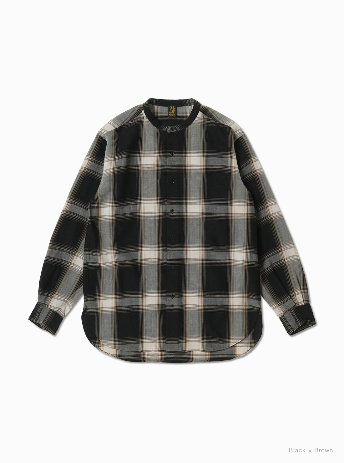 BATONER 26AW OMBRE CHECK BAND COLLAR SHIRT